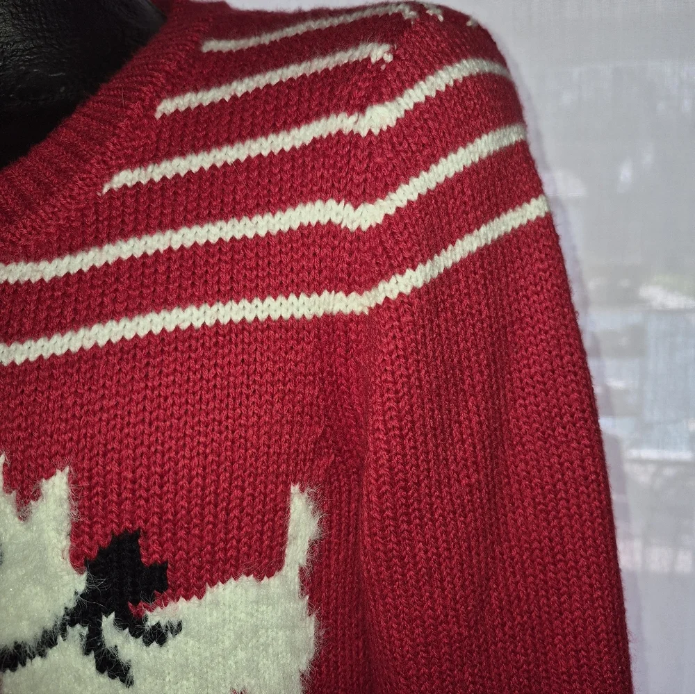 Talbots Crewneck Cardigan - Scottie Dog Fair Isle Womens Size Small Petite - Picture 5 of 6